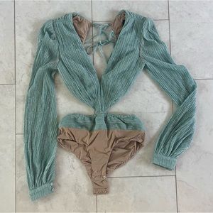 PatBo Lurex Cut Out Bodysuit